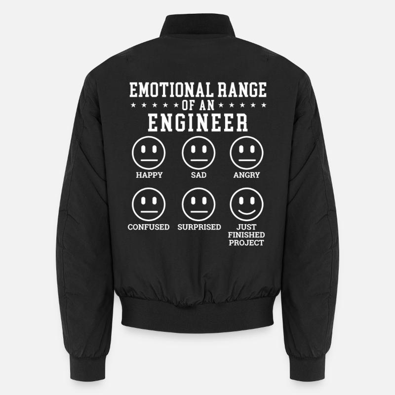 Emotional Range Of An Engineer Mechanical Joke Unisex Bomber Jacket
