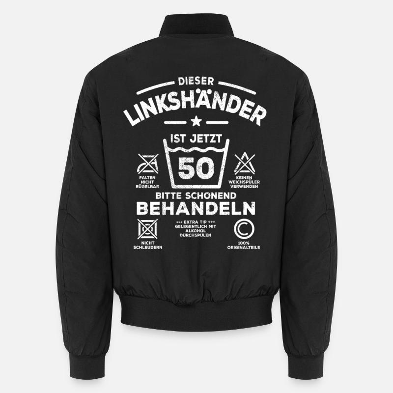 Treating Left-Handers Gently - 50th Birthday Unisex Bomber Jacket