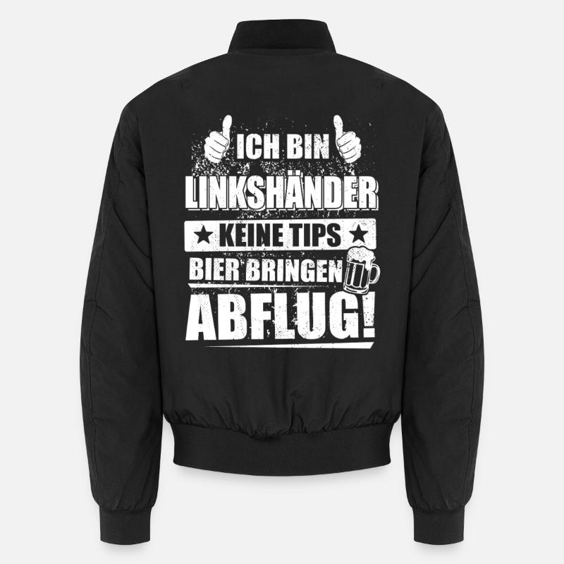 I'm left-handed, no tips, bring beer Unisex Bomber Jacket