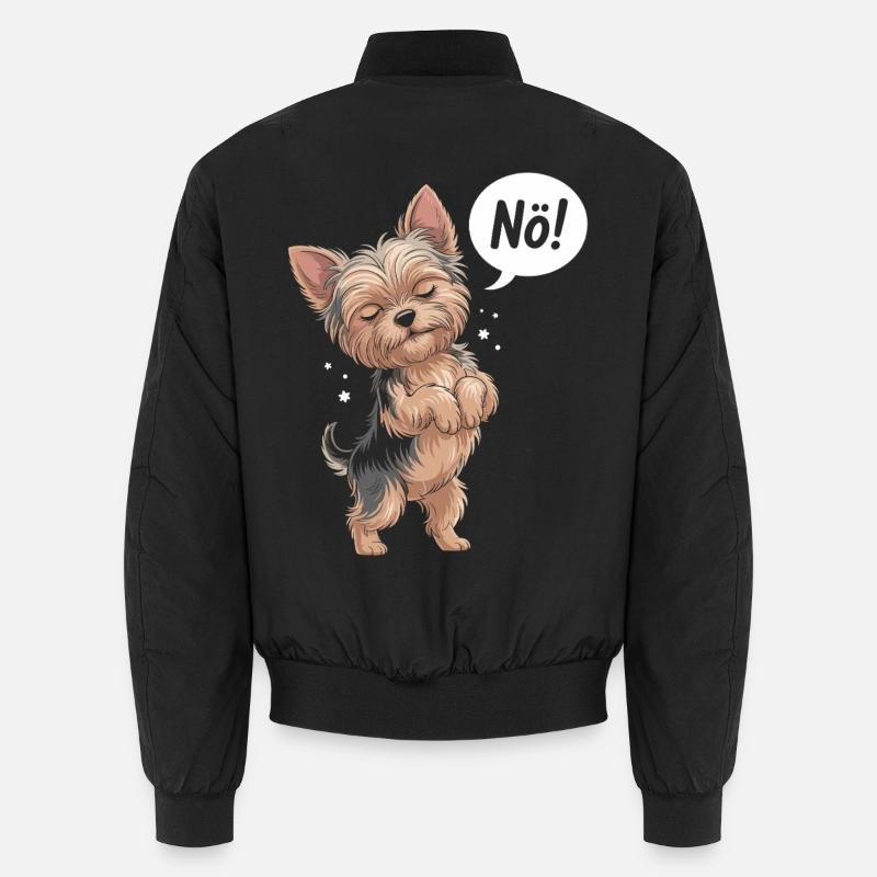 Cute Yorkshire Terrier with 'Nope!' Balloon Unisex Bomber Jacket
