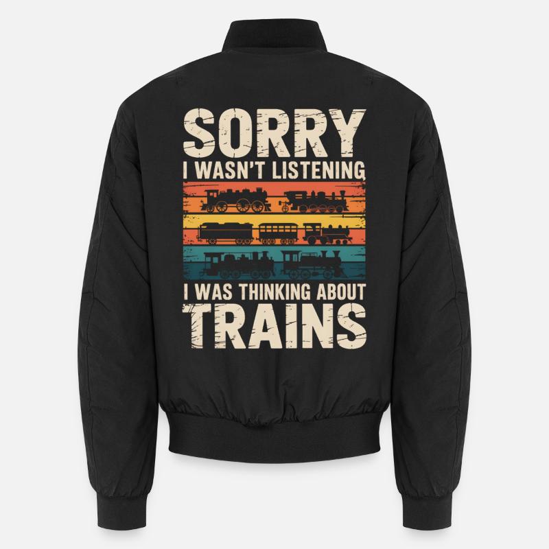Train Retro Humor Motif - Unisex Bomber Jacket - black
