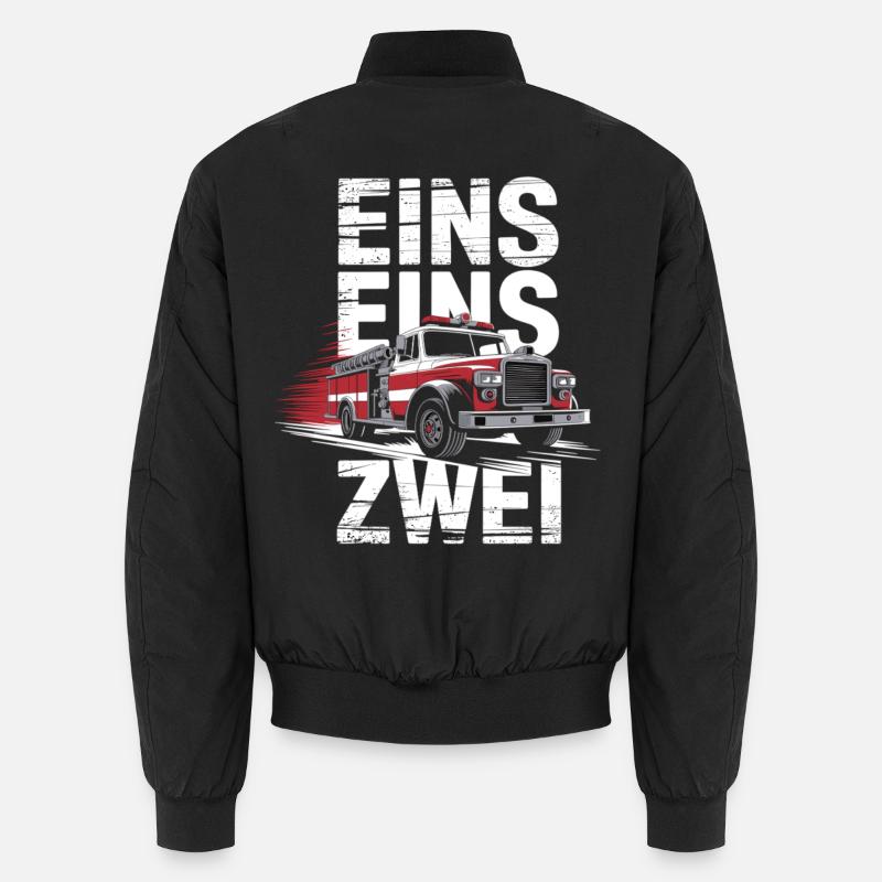 Feuerwehr Spruch – 112 Notruf Held in Aktion Unisex Bomberjacke