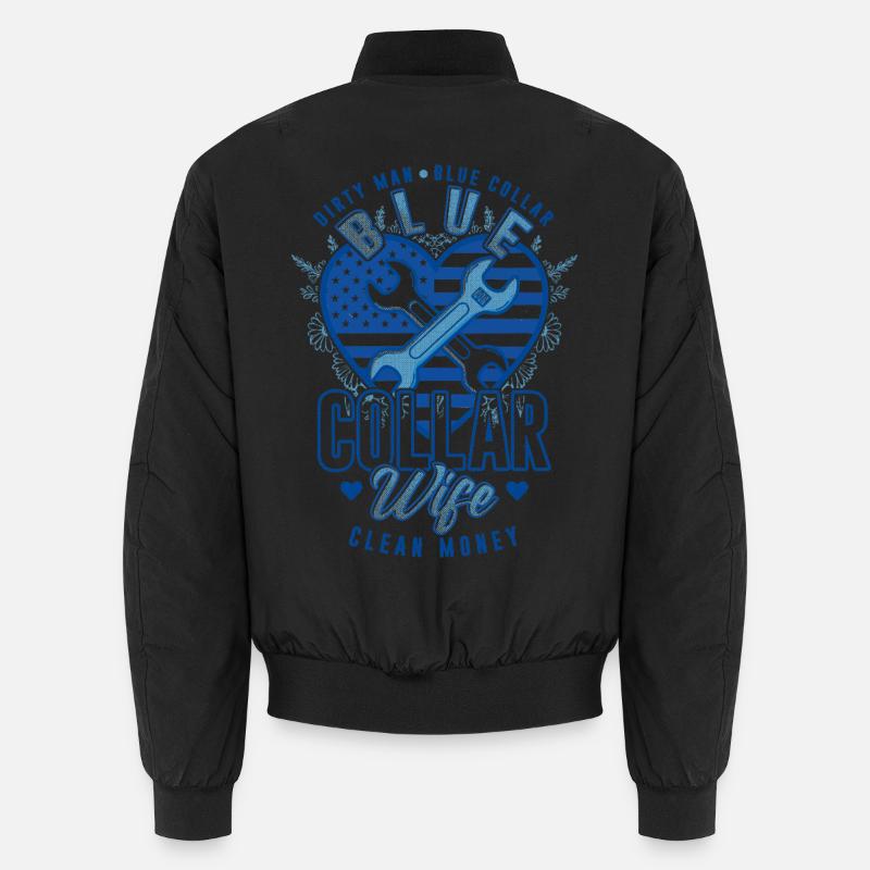 Blue Collar Wife Worker Craft Construction Worker Unisex Bomber Jacket