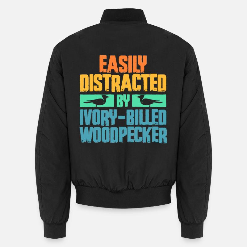 Elfenbein Specht Vogelbeobachter - Unisex Bomberjacke - Schwarz