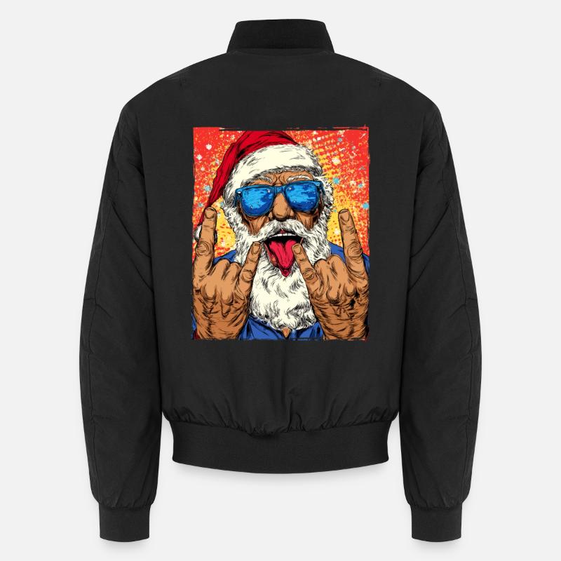 Weihnachtsmann Lustig Weihnachten - Unisex Bomberjacke - Schwarz