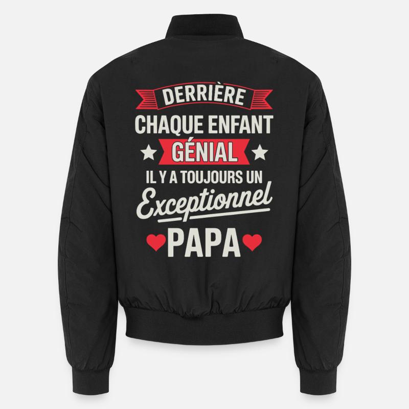 Behind every great kid is a dad Unisex Bomber Jacket