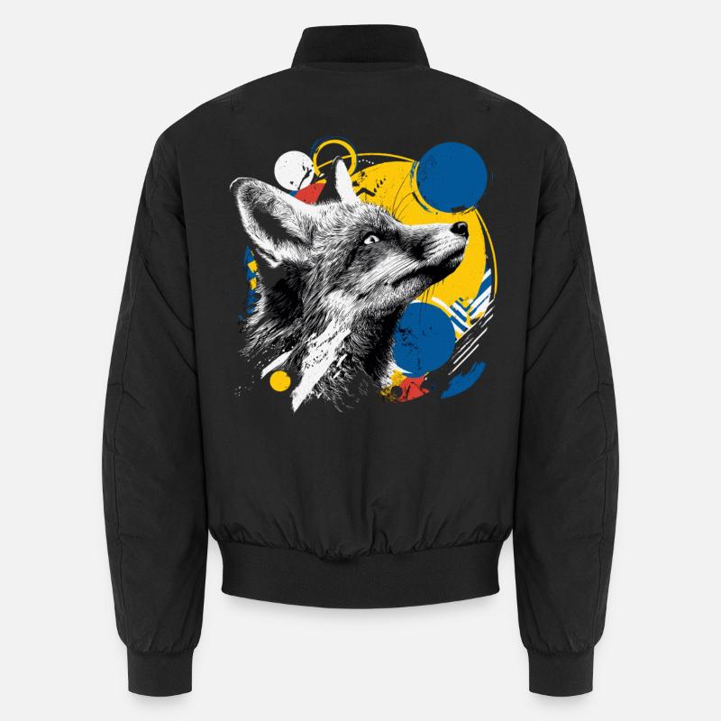 Artistic fox nature lover - Unisex Bomber Jacket - black