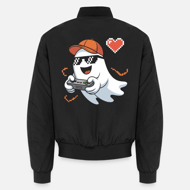 Retro Gamer Halloween Geist Unisex Bomberjacke