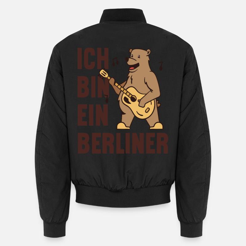 Berlin bear with guitar - I am a Berliner! Unisex Bomber Jacket