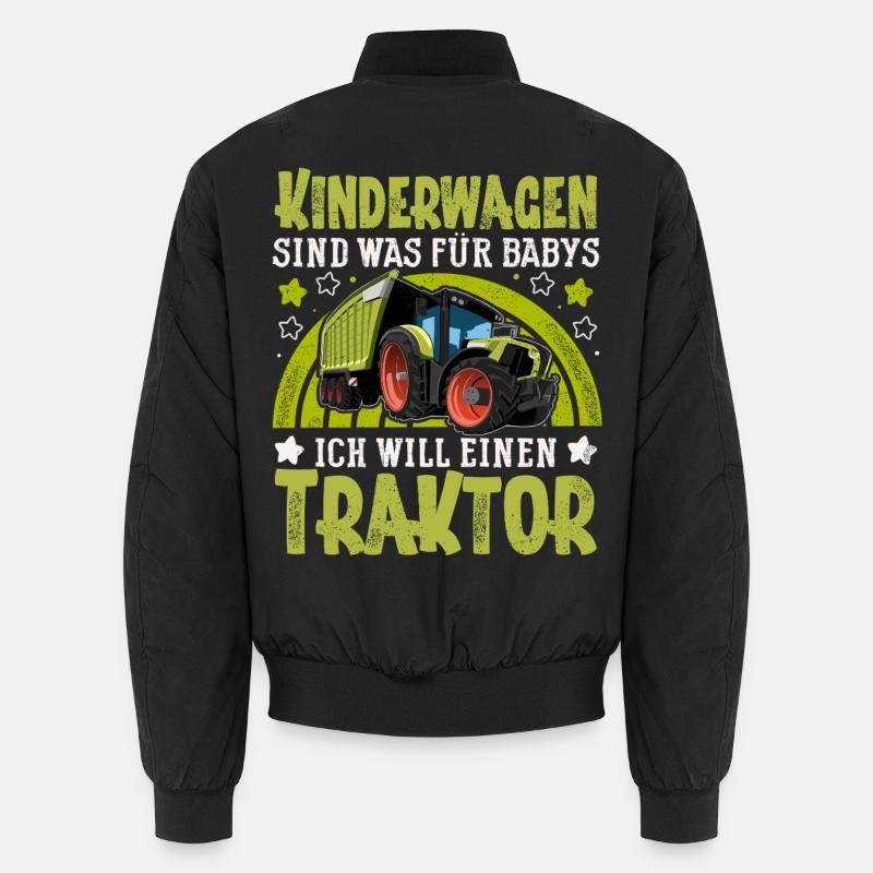 Traktor Kinder Lustiger Spruch Unisex Bomberjacke