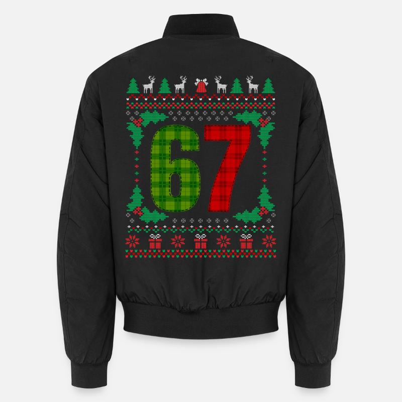 67 mèmes drôle Gen Alpha Noël - Bomber unisexe - noir