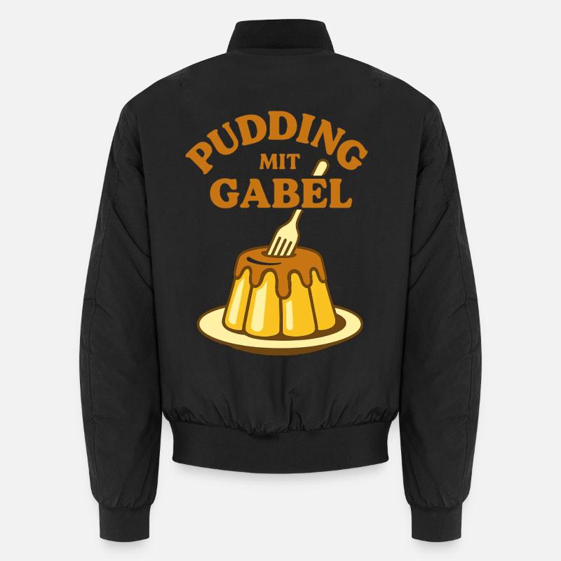 Pudding mit Gabel - Unisex Bomberjacke - Schwarz