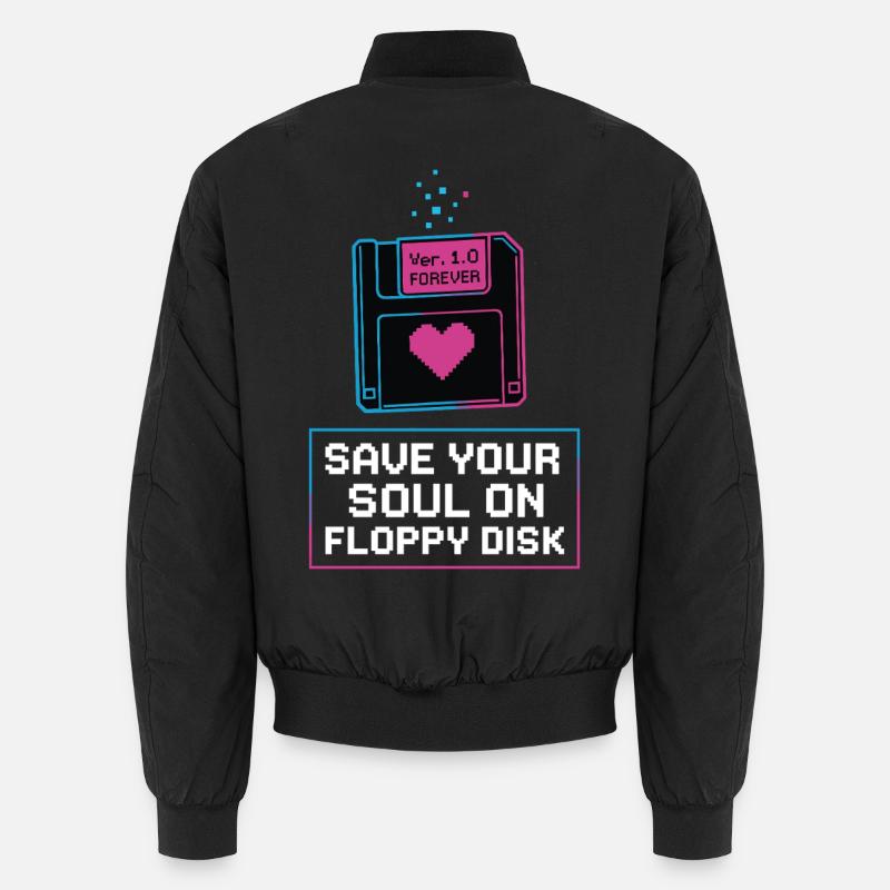 Save Your Soul on Floppy Disk Unisex Bomber Jacket