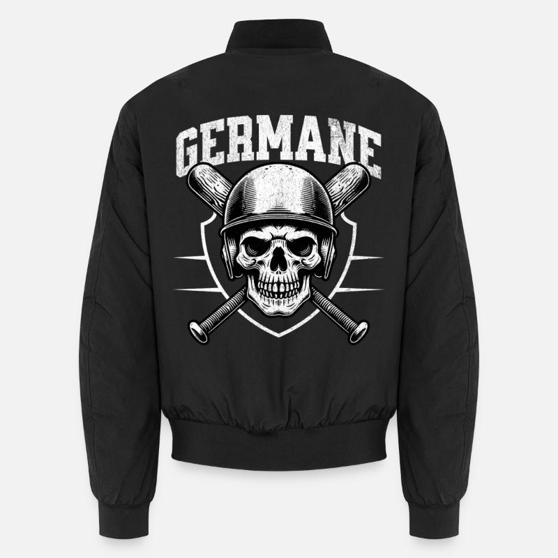 Schädel Krieger Helm Batten Germane - Unisex Bomberjacke - Schwarz