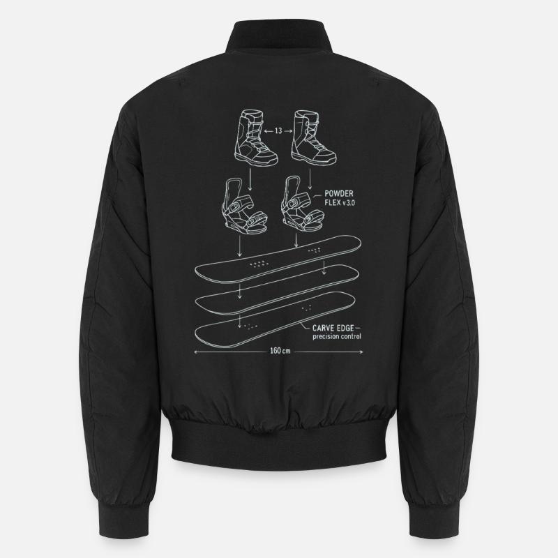 Snowboard Blueprint Technik Design Unisex Bomberjacke