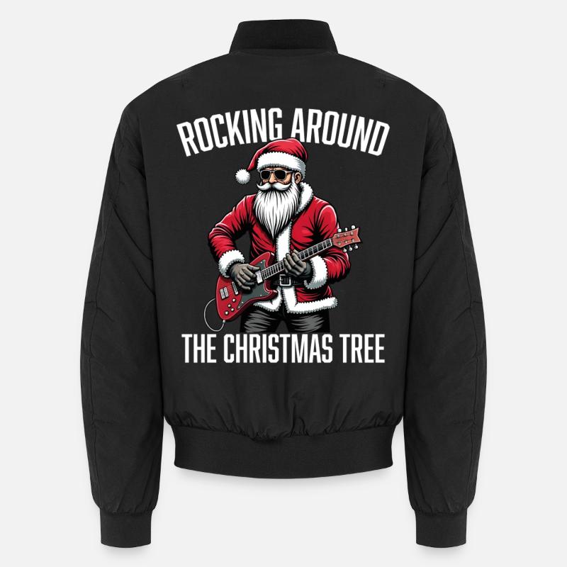 Rocking around the Christmas Tree - Unisex Bomber Jacket - black