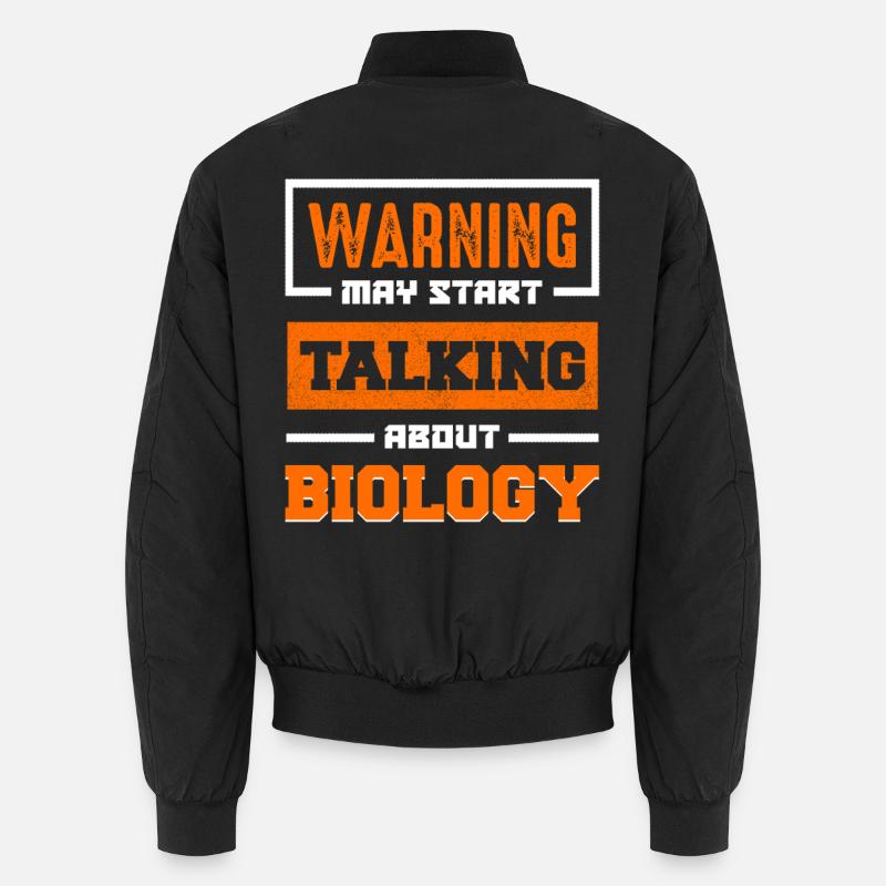 Warning: Biology Talk - Unisex Bomber Jacket - black