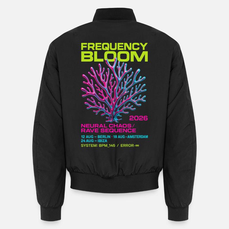 Frequency Bloom - Unisex Bomber Jacket - black