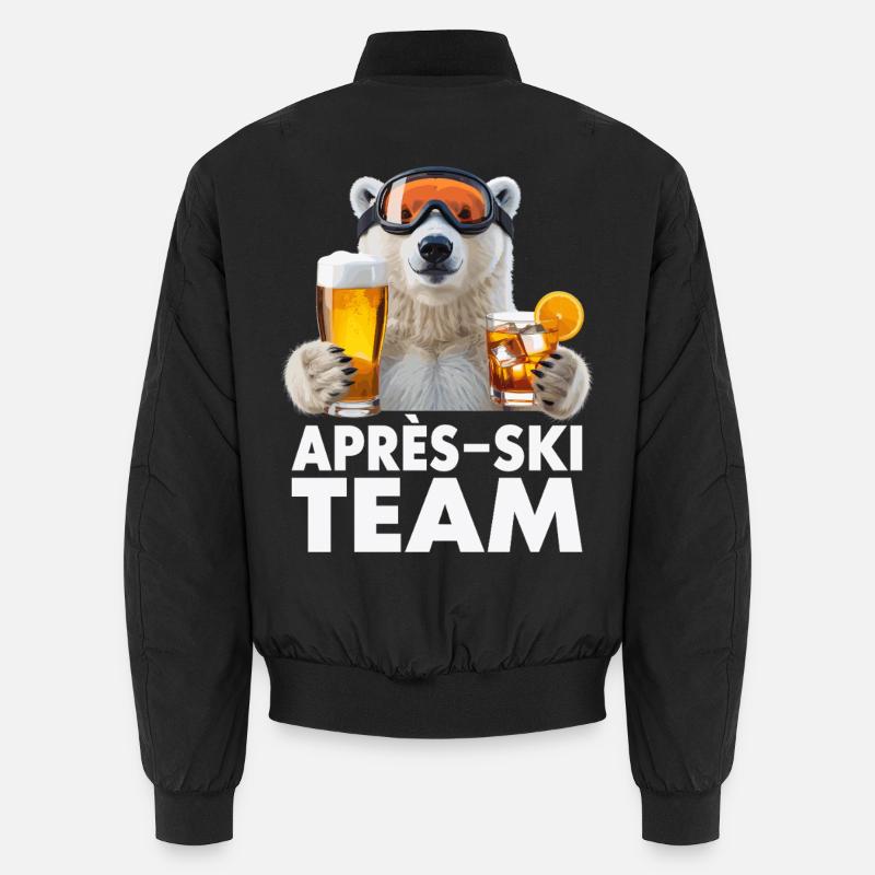 Après-ski Team Bär with drinks - Unisex Bomber Jacket - black