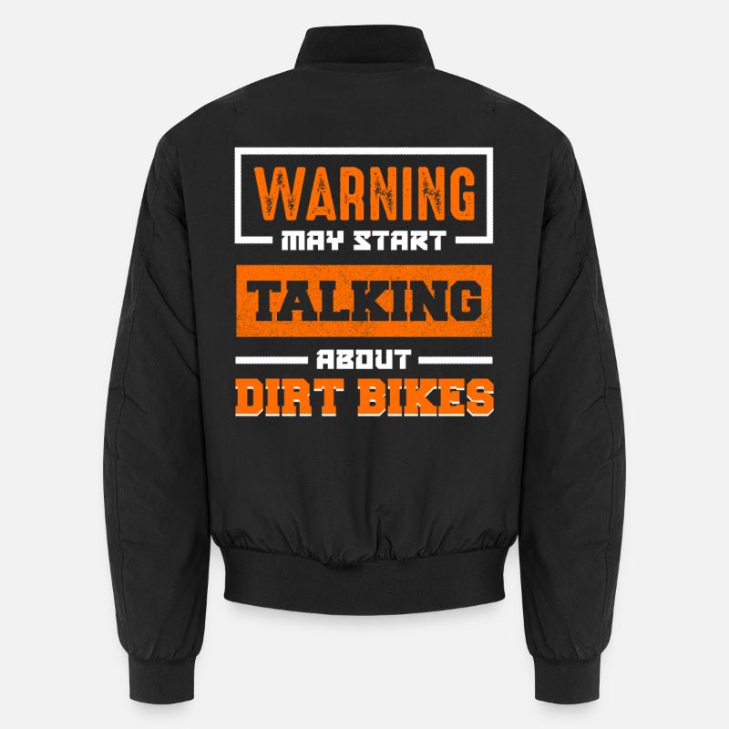 Warnung: Dirt Bikes Gespräch Start - Unisex Bomberjacke - Schwarz