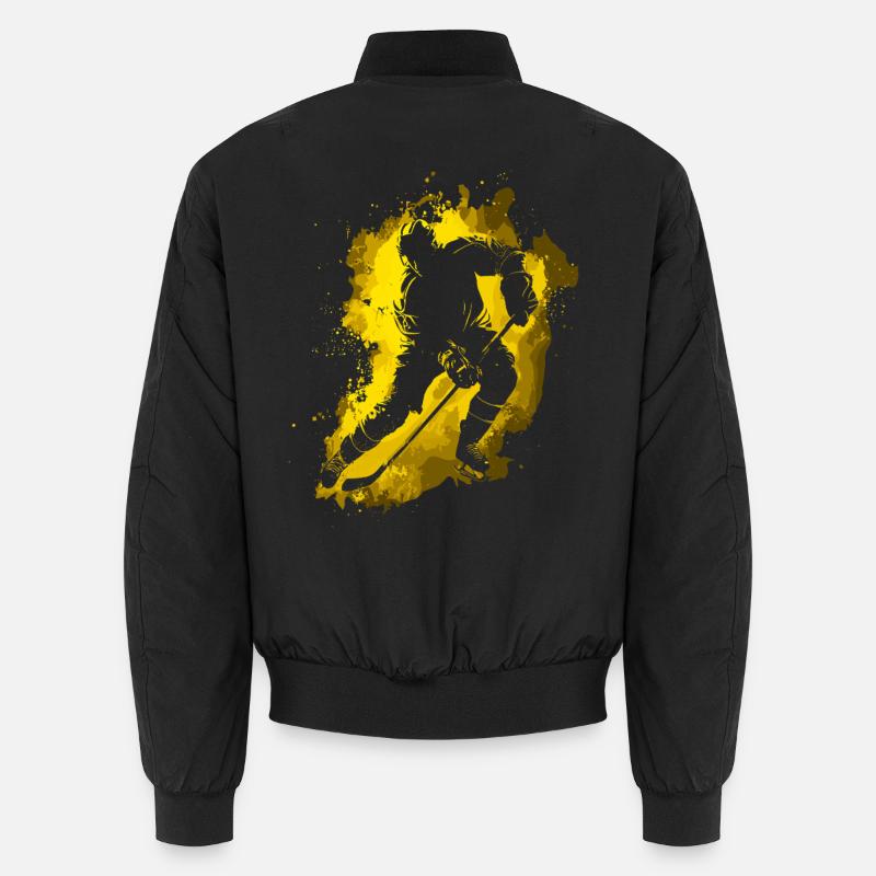 Eishockey Eishockeyspieler Mann - Unisex Bomberjacke - Schwarz