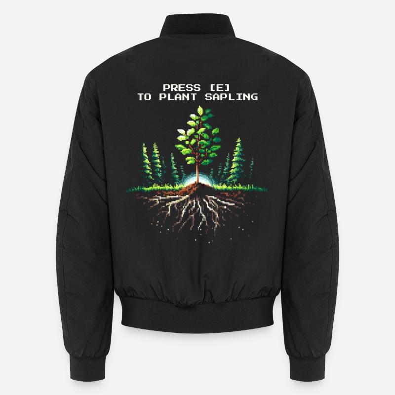 Drücke [E] Setzling pflanzen | Aufforstung Unisex Bomberjacke