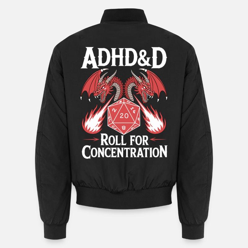 Roll für Konzentration ADHD - Unisex Bomberjacke - Schwarz