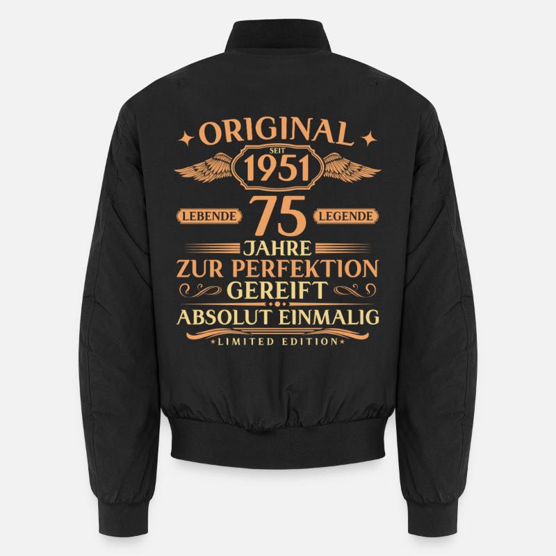 75th Birthday Gift Idea Vintage 1951 Born Unisex Bomber Jacket