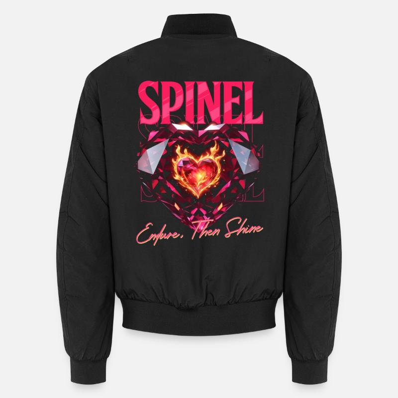 Birthstone August Spinel - Unisex Bomber Jacket - black
