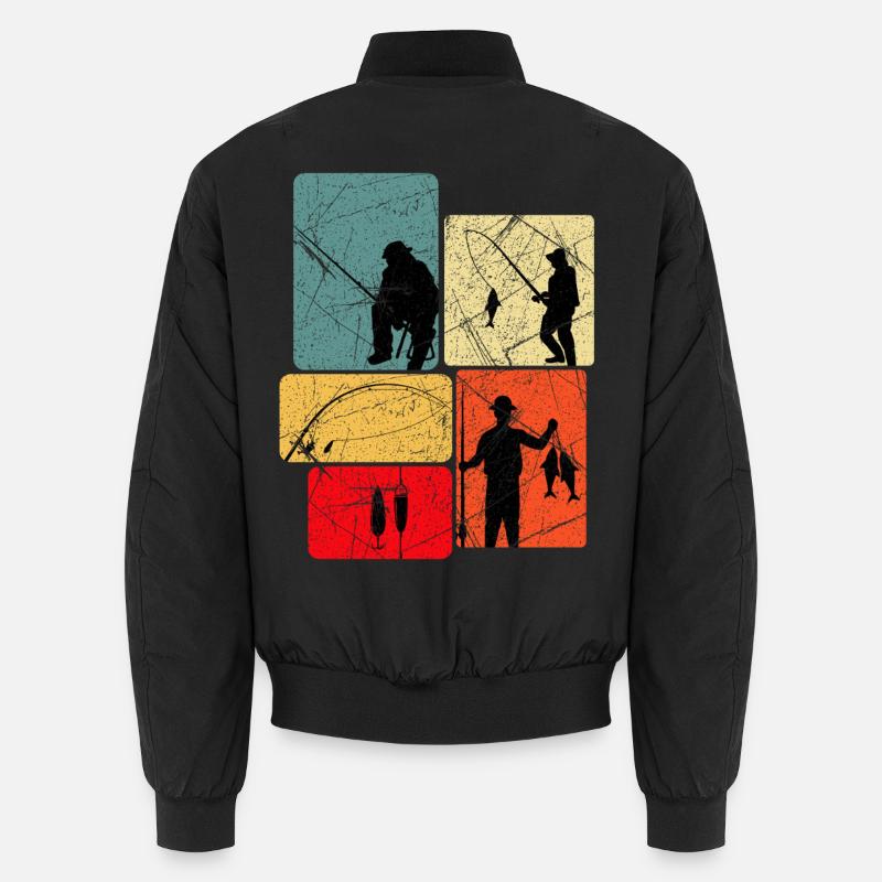 Fishing Anglers - Unisex Bomber Jacket - black