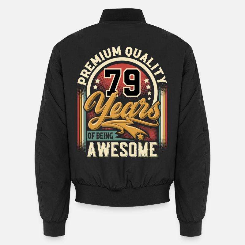 79th Birthday - Unisex Bomber Jacket - black