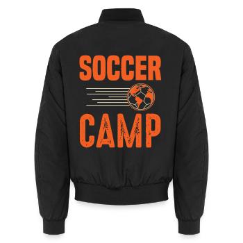 Soccer Camp Retro World Ball Design - Unisex Bomberjacke - Schwarz - Hinten - AI Model Male 185 light (185cm)