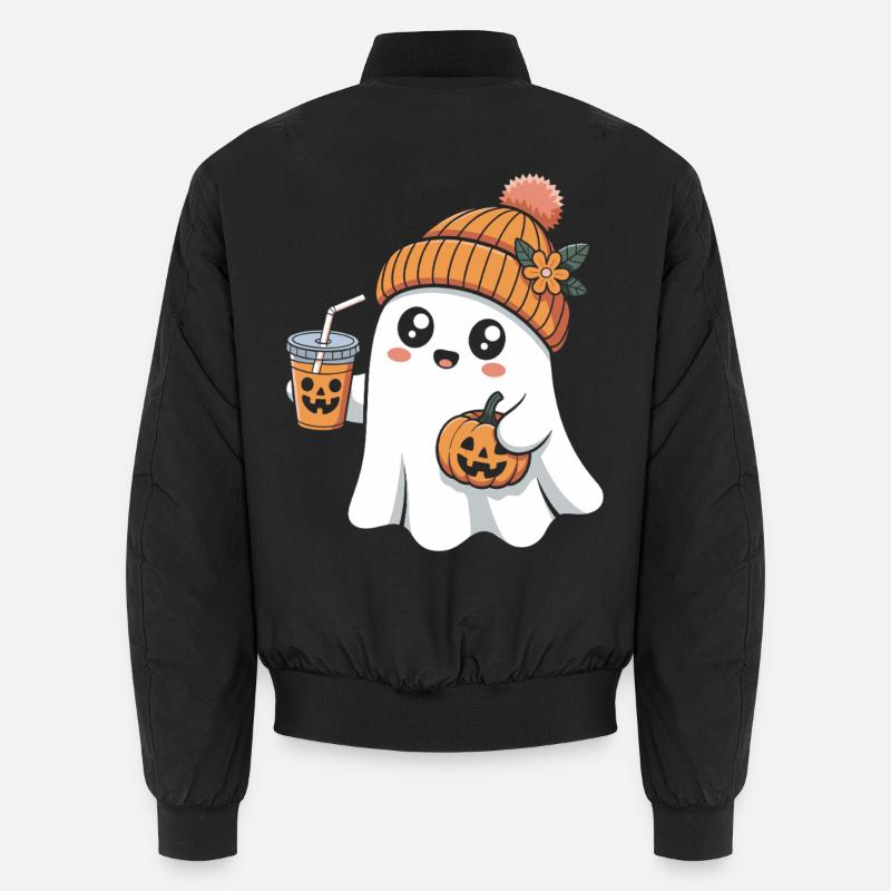 Ghost Pumpkin Spice Latte Halloween Fun Bomber unisexe