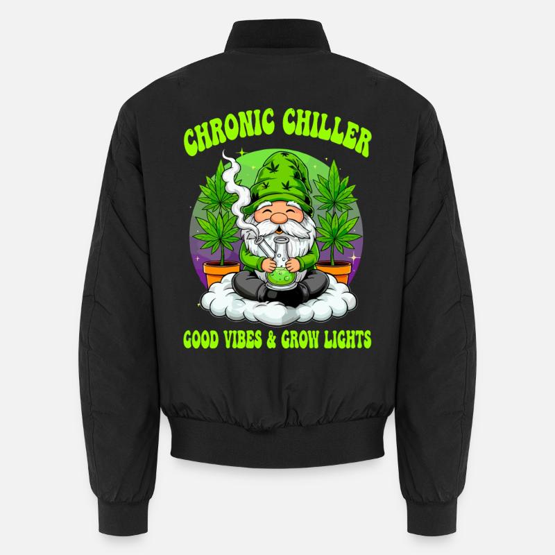 Cannabis Wichtel - Bong Gnom 420  - Unisex Bomberjacke - Schwarz