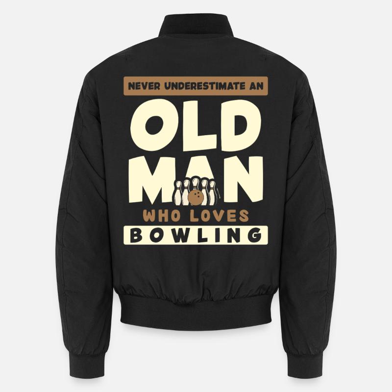 Alter Mann Liebt Bowling Spruch Unisex Bomberjacke