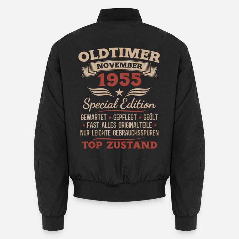 70. Geburtstag Geschenk Oldtimer November 1955 Unisex Bomberjacke
