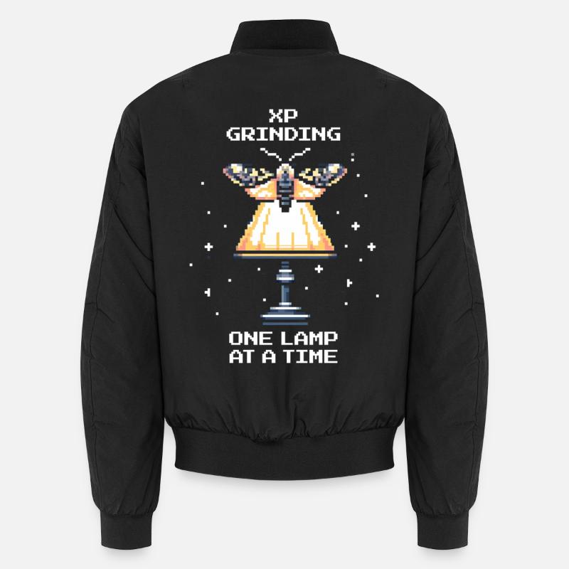 XP Grinding | Motte Gamer Spruch - Unisex Bomberjacke - Schwarz