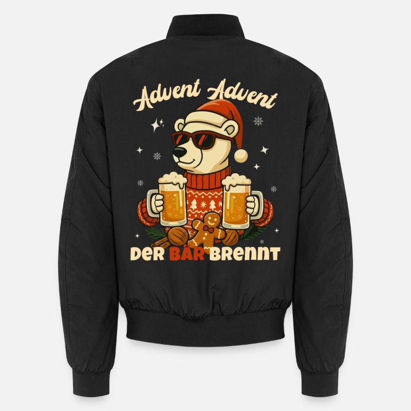Advent Advent – Der Bär brennt Unisex Bomberjacke