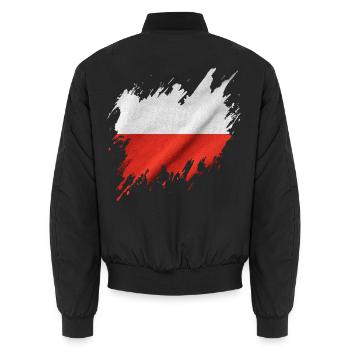 Drapeau de la Pologne, style déchiré - Bomber unisexe - noir - Dos - AI Model Male 185 light (185cm)