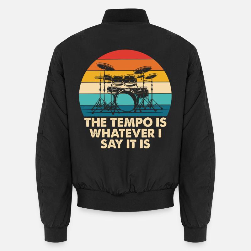 Retro Drumtempo Regenbogen Unisex Bomberjacke