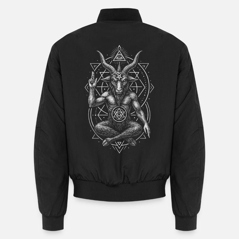 Baphomet Satanism Demon with Goat's Head Unisex Bomber Jacket