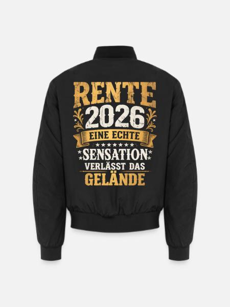 Rente 2026 SENSATION verlässt das Gelände Vintage - Unisex Bomberjacke - Schwarz