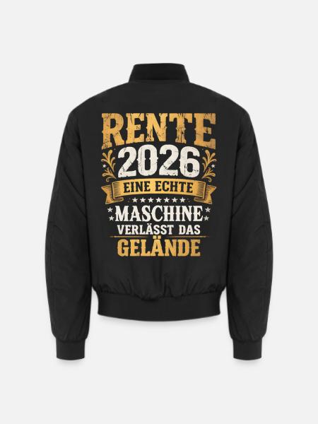 Rente 2026 Maschine verlässt das Gelände Vintage - Unisex Bomberjacke - Schwarz