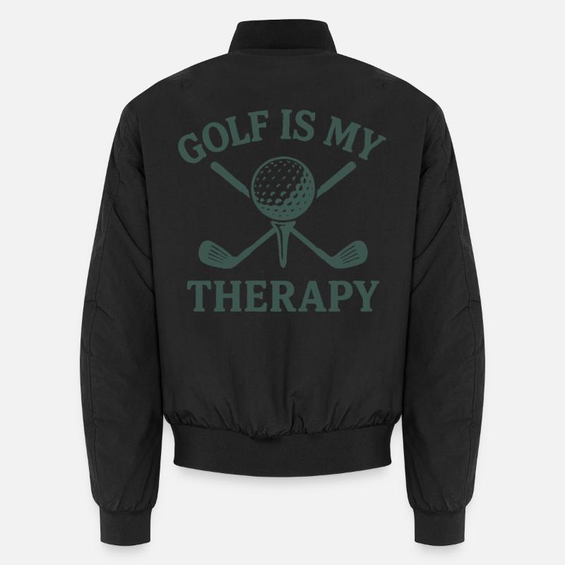 Golf Is My Therapy Golf Ball Golfer Fun Unisex Bomber Jacket