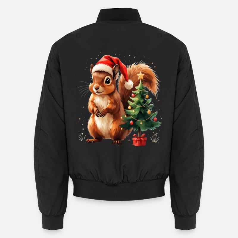 Breloque écureuil de Noël - Bomber unisexe - noir