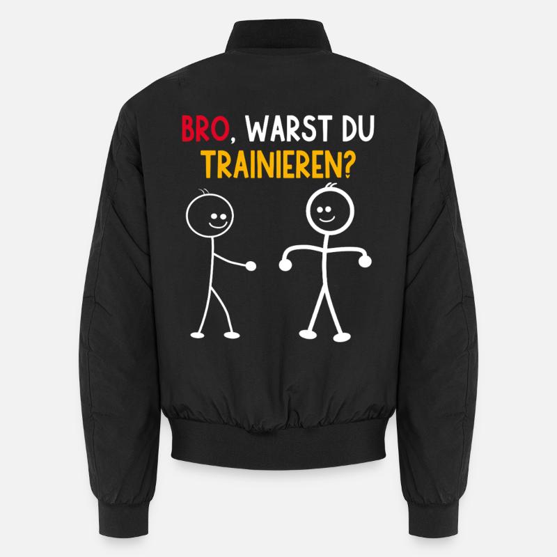 Strichmännchen WARST DU TRAINIEREN LUSTIG Unisex Bomberjacke