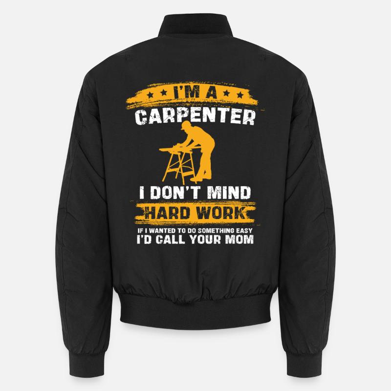 Carpenter's saying: Hard work - Unisex Bomber Jacket - black