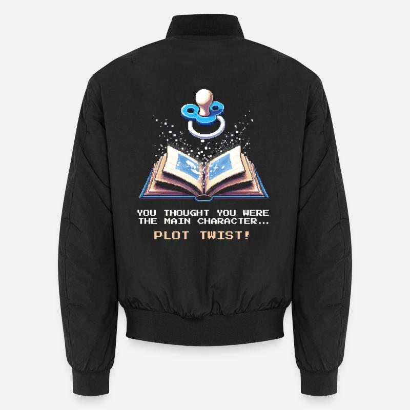 Plot Twist | The baby is now the hero Unisex Bomber Jacket