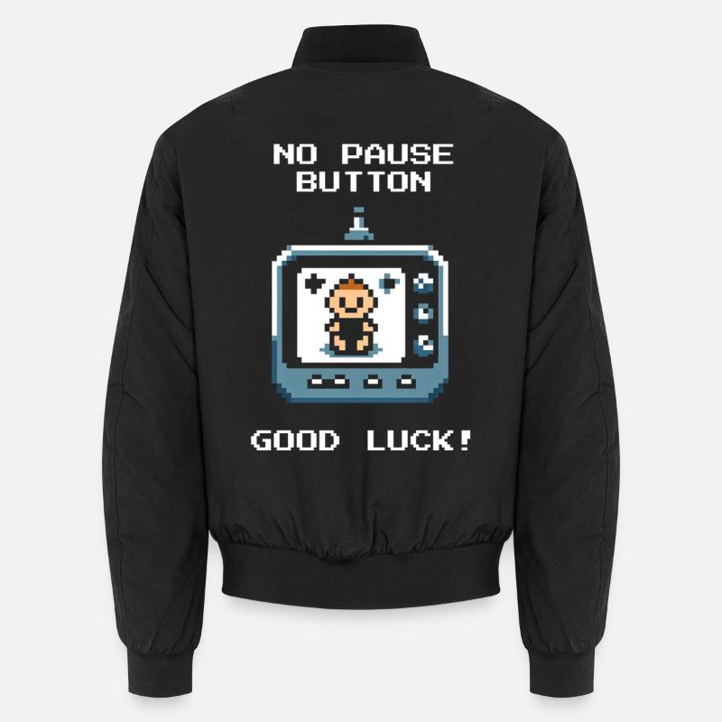 No pause button | Parents in continuous mode Unisex Bomber Jacket