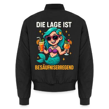 Die Lage Ist Besäufniserregend Meerjungfrau - Unisex Bomberjacke - Schwarz - Hinten - AI Model Male 185 light (185cm)